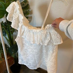 Never Worn White H&M Asymmetrical top